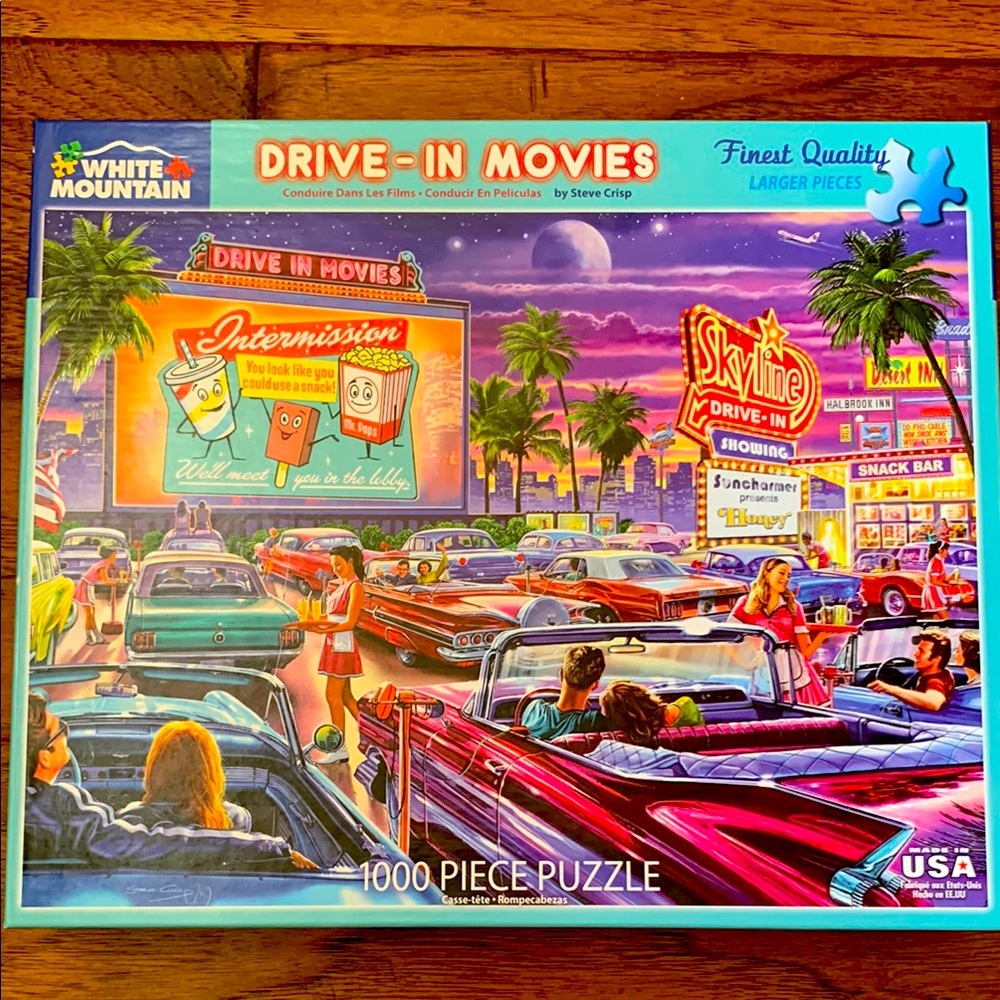 Like New. White Mountain Drive-In Movies Puzzle 🍿📽️